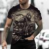 Motorcycle T-shirt Men 3D Print Short Sleeve Vintage Classics TShirt For Mens Street Ride Biker Shirts Tops Oversized Tee Shirt
