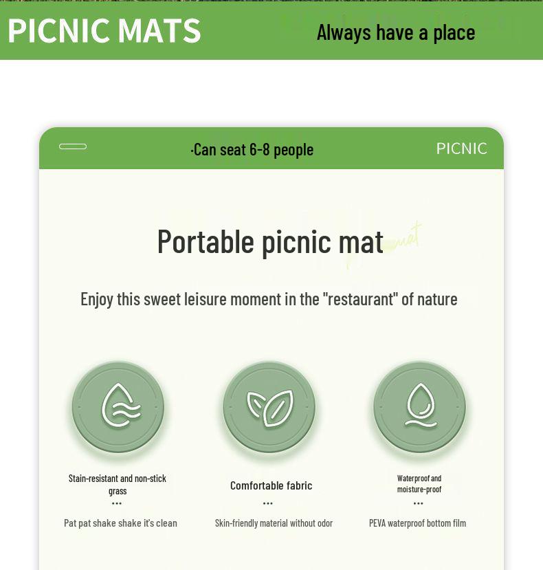 2025 Compact Waterproof Outdoor Picnic Mat - Moisture-Proof, Thickened, Portable, Foldable for Spring Outings