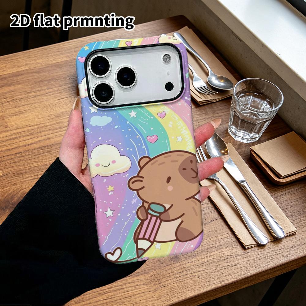 Phone Case: 2D Flat Design Suitable for iPhone 18, 17, 16, 15, 14, 13 Pro Film Protective Case, Couple Style, Rainbow Galaxy, Christmas and Halloween