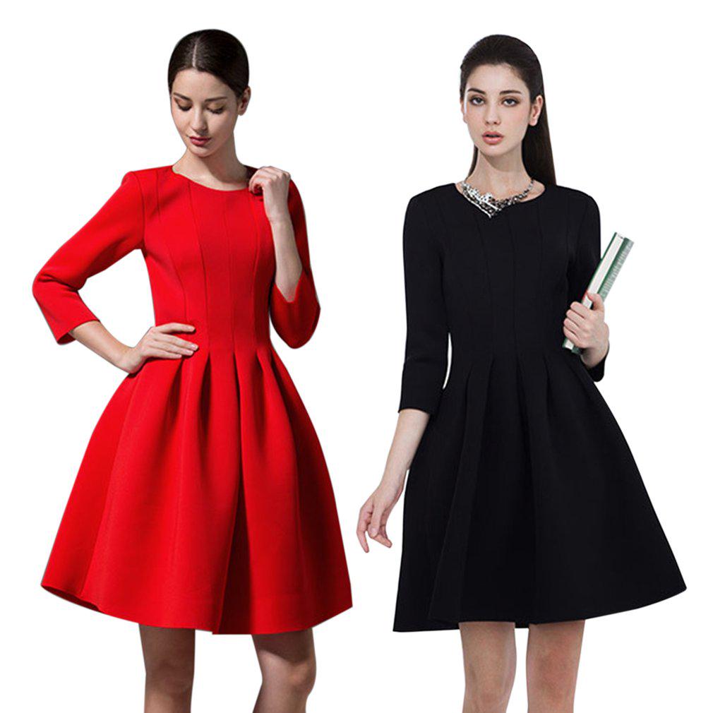 Buy Autumn Winter Round Collar High Waist Three Quarter Sleeve Zipper