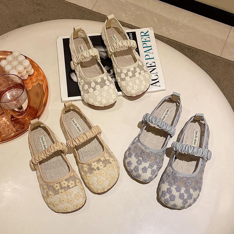 Modne Damskie Płaskie Buty Kwiatowe Dziurkowane Okrągły Nosek Mary Jane dla Kobiet Szykowny Szpic Eleganckie i Modne Wysoka Jakość Moda na Wyprzedaży 39