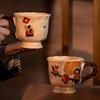 High Footed Mug Ceramic Coffee Cup Cute Girl Home Office Tea and Water Cup