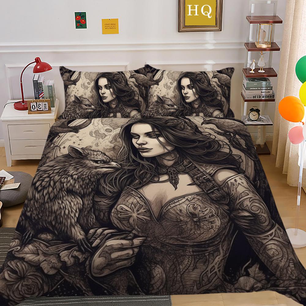 3D Beauty Skull Druck Bettwäsche Full Size Polyester Teenager Design Mode Hohe Qualität Heim Bettwäsche