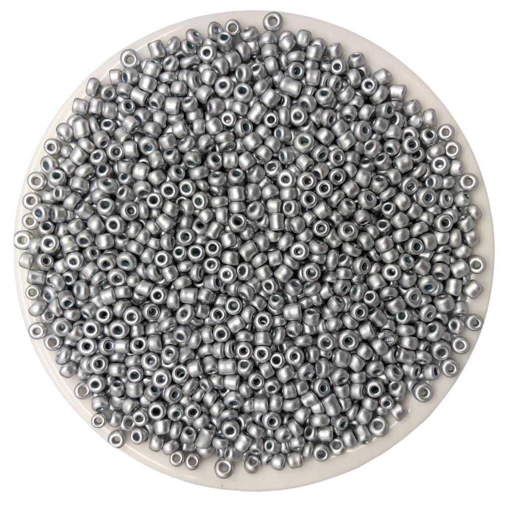 Solid Color 2/3/4mm Glass Seed Beads, Silver Lined, Dyed AB Cream, Round for Handmade Beading & Bracelets.