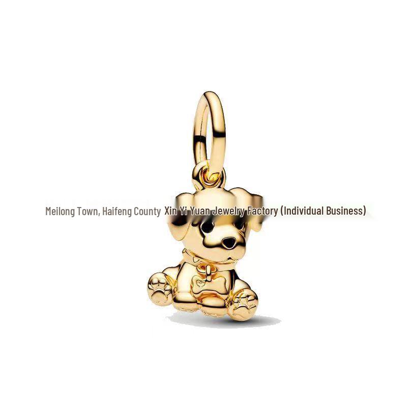 S925 White Copper Puppy Cartoon Pendant & Snowflake Airplane Charms for DIY Bracelet Accessories