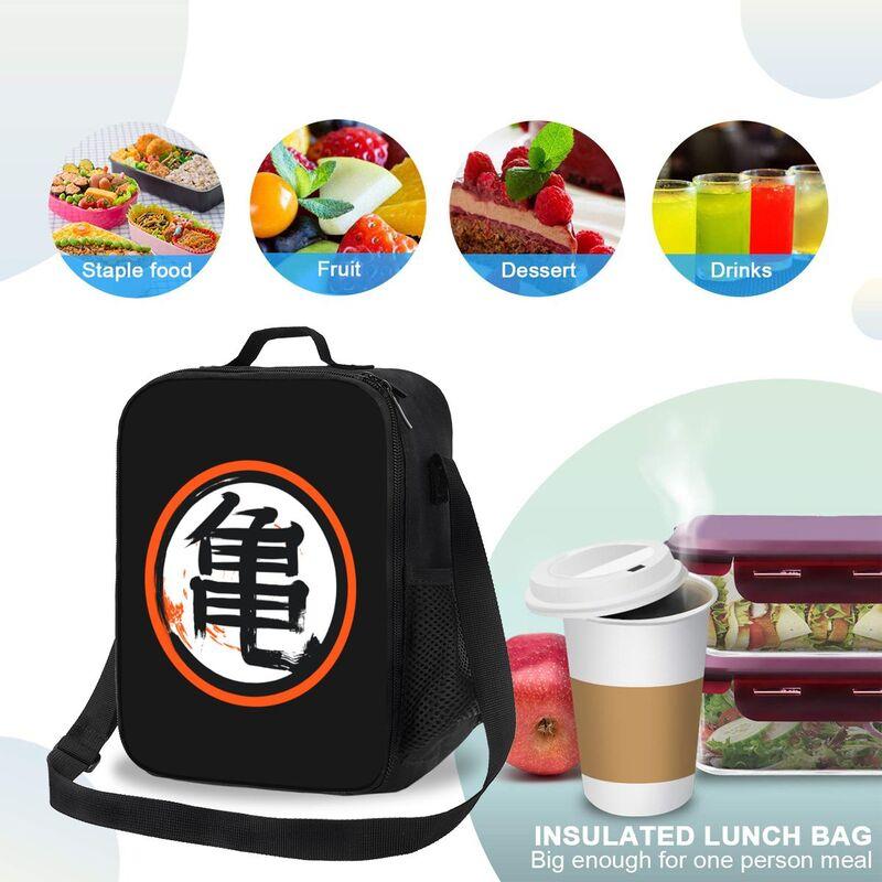 DBZ Kanji Print Insulated Lunch Bag Portable Reusable Thermal Cooler Bento Tote Bag for Adults Boys Girls Work School Picnic