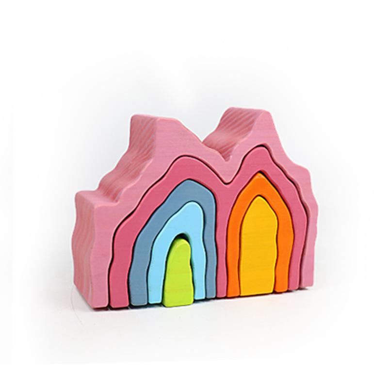Four Elements Coral House Waves Fire Building Block Children's Room Decoration Creative Collage Early Education Toys