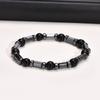 Stylish Black Beads Man Woman Bracelets Stretch  Gallstone Handmade Wristband Jewelry Father Boyfriend  Valentine's Day Gift