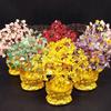 Small Citrine Money Tree Figurine: Lucky Tree Home Decor with Golden Ingots for Wine and TV Cabinets.