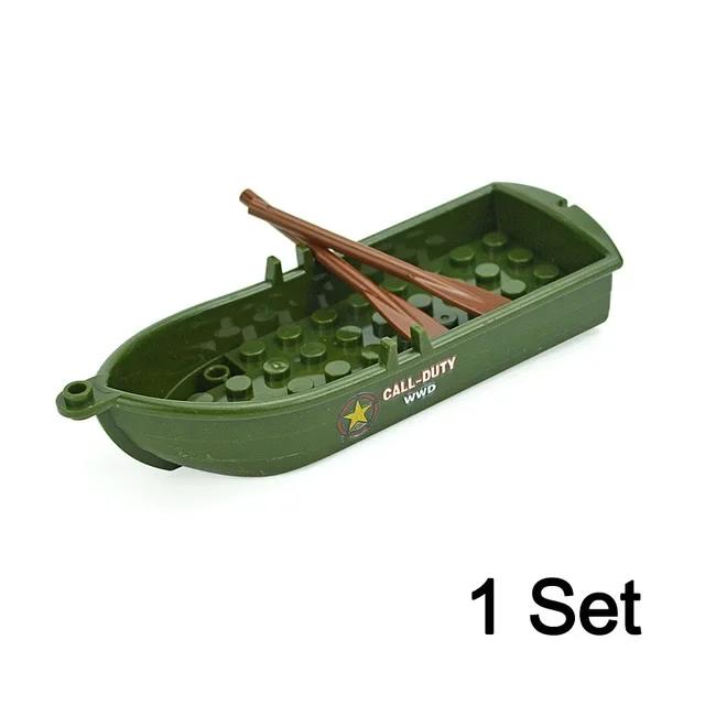 MOC Bausteine Kanufahren Rettungsboot Kajakfahren Infanterie Schlauchboot Rumpf Militär Tarnung Gummiboot Lernspielzeug