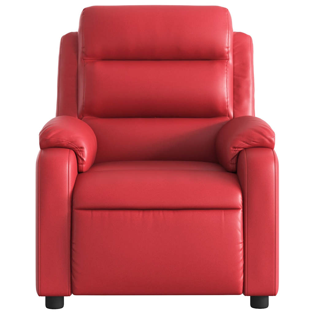 Recliner Chair In Red Artificial Leather