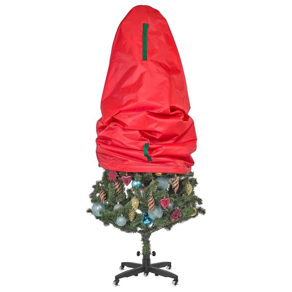 

Upright Christmas Tree Storage Bag - Fits 9 Ft Artificial Xmas, Vertical Waterproof Dustproof Organizer Bag Durable Lightweight 3FT червоний