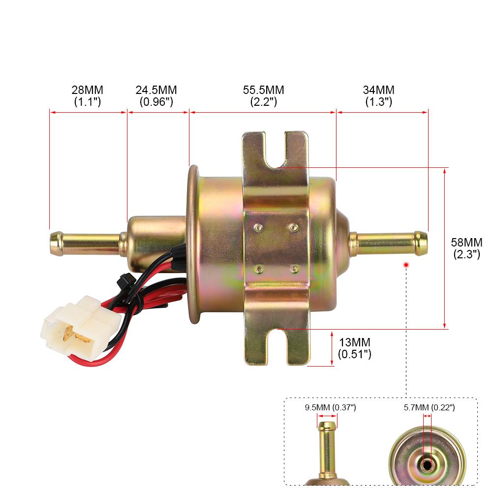 High Quality Low Pressure Universal Diesel Petrol Gasoline Electric Fuel Pump HEP-02A 12V 24V For Car Motorcycle
