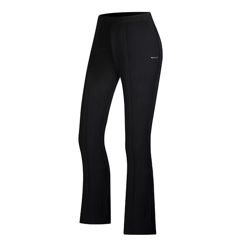 361 Women s Genuine Flared Split Hem Knit Sports Pants for Spring and Autumn, Fashionable Loose Bell-Bottom Pants 4740 S чёрный