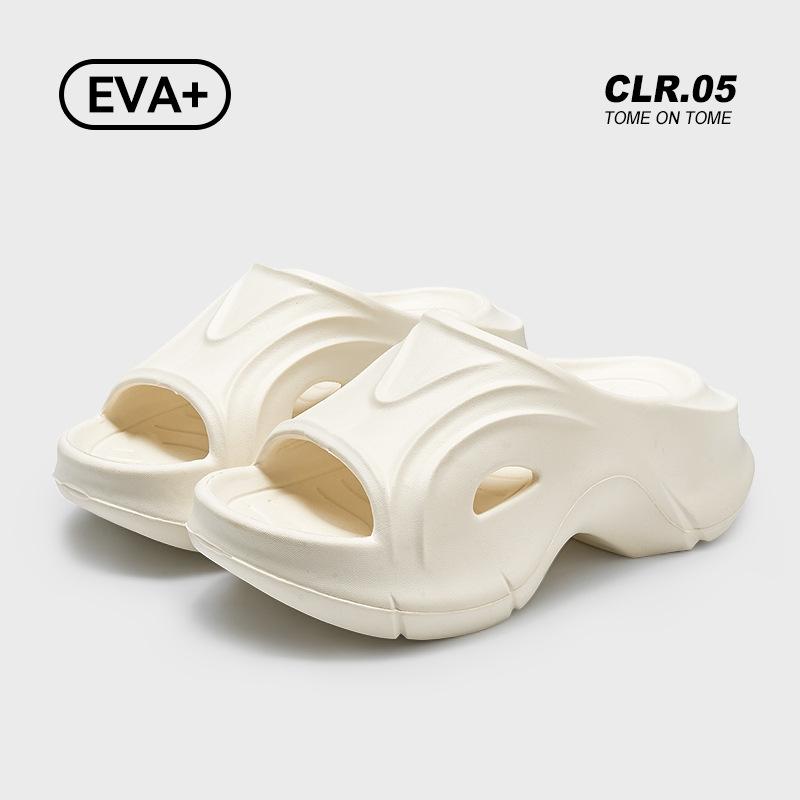 

Пляжная обувь с увеличением роста, женские крутые шлепанцы на лето, высокие каблуки и толстая подошва, без запаха ног, нескользящие сандалии 36/37 (suitable for size 35/36) белый