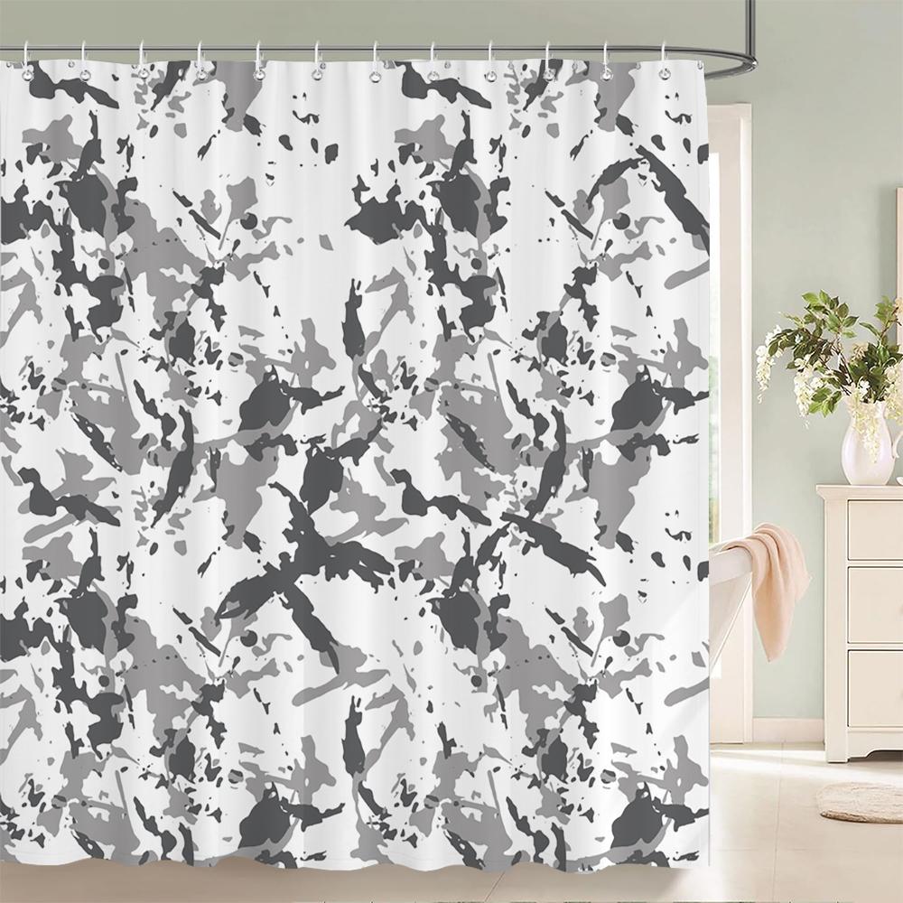 Green camouflage pattern Shower Curtains Waterproof Fabric Floral Bath Curtains For Bathroom Bathtub Curtain With Hooks