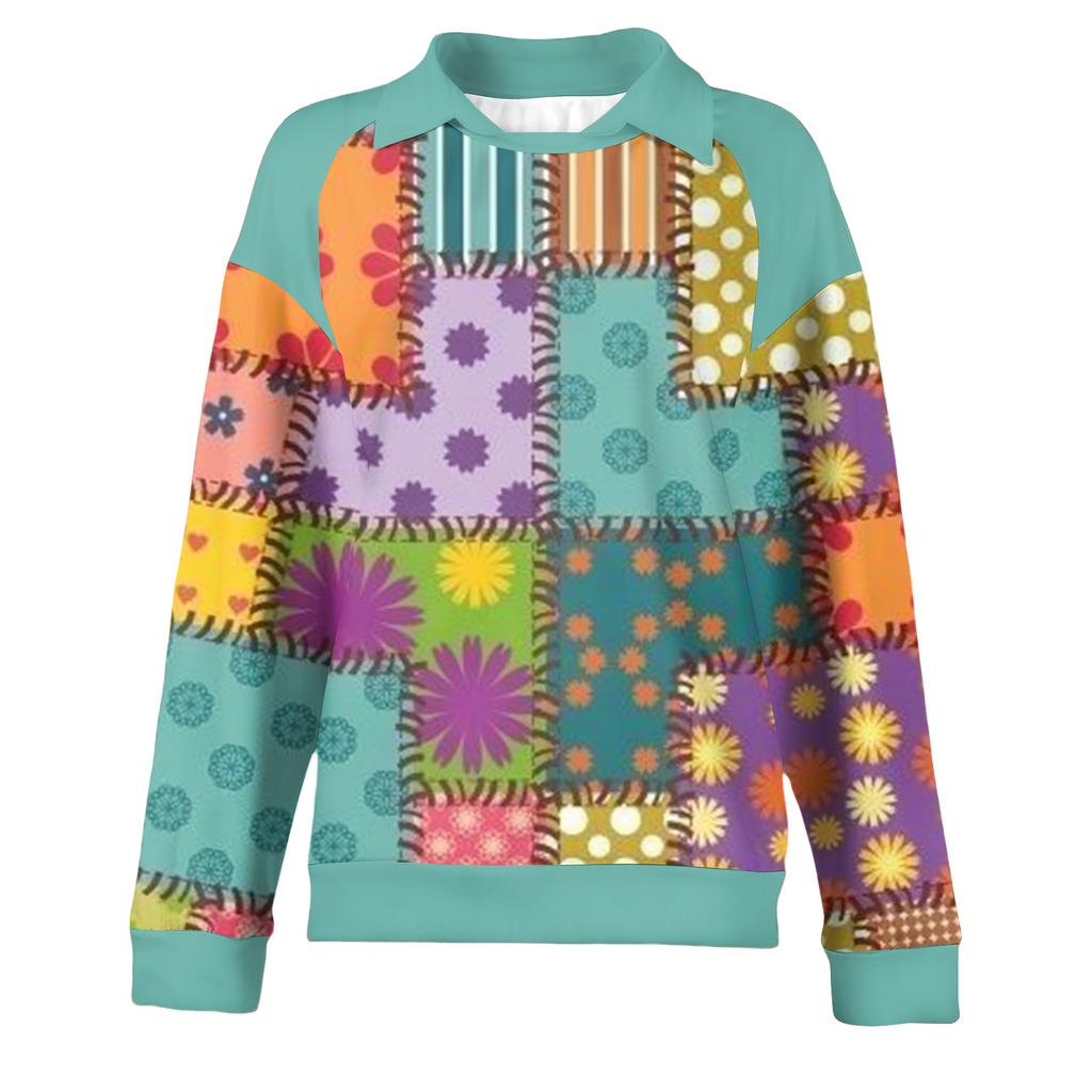 Ladies' Plaid Printed Casual Long Sleeved Sweatshirt Top