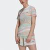 Adidas Originals Marble Print Breathable T-Shirt Women Tops Multicolor GN4286