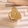 Stainless Steel Water Pattern Drip Heart Rings for Women Men Exaggerated Hammer Texture Opening Rings Party Jewelry Accessories