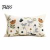Flower Pattern Cushion Cover Floral Embroidered Cover, Decorative Throw Pillow Spring Home Refresh Decor Farmhouse for Living Room Sofa Couch