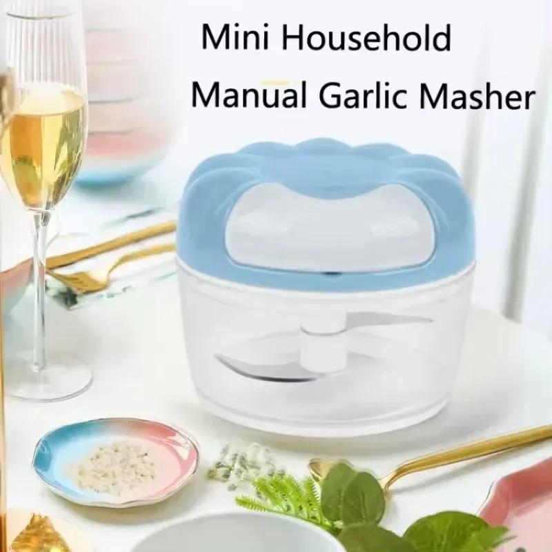 2024 Manual Mini Food Garlic Chopper Hand Pull Blender Vegetable Mincer Crusher Grinder Tools Portable Garlic Press Kitchen Gadgets for