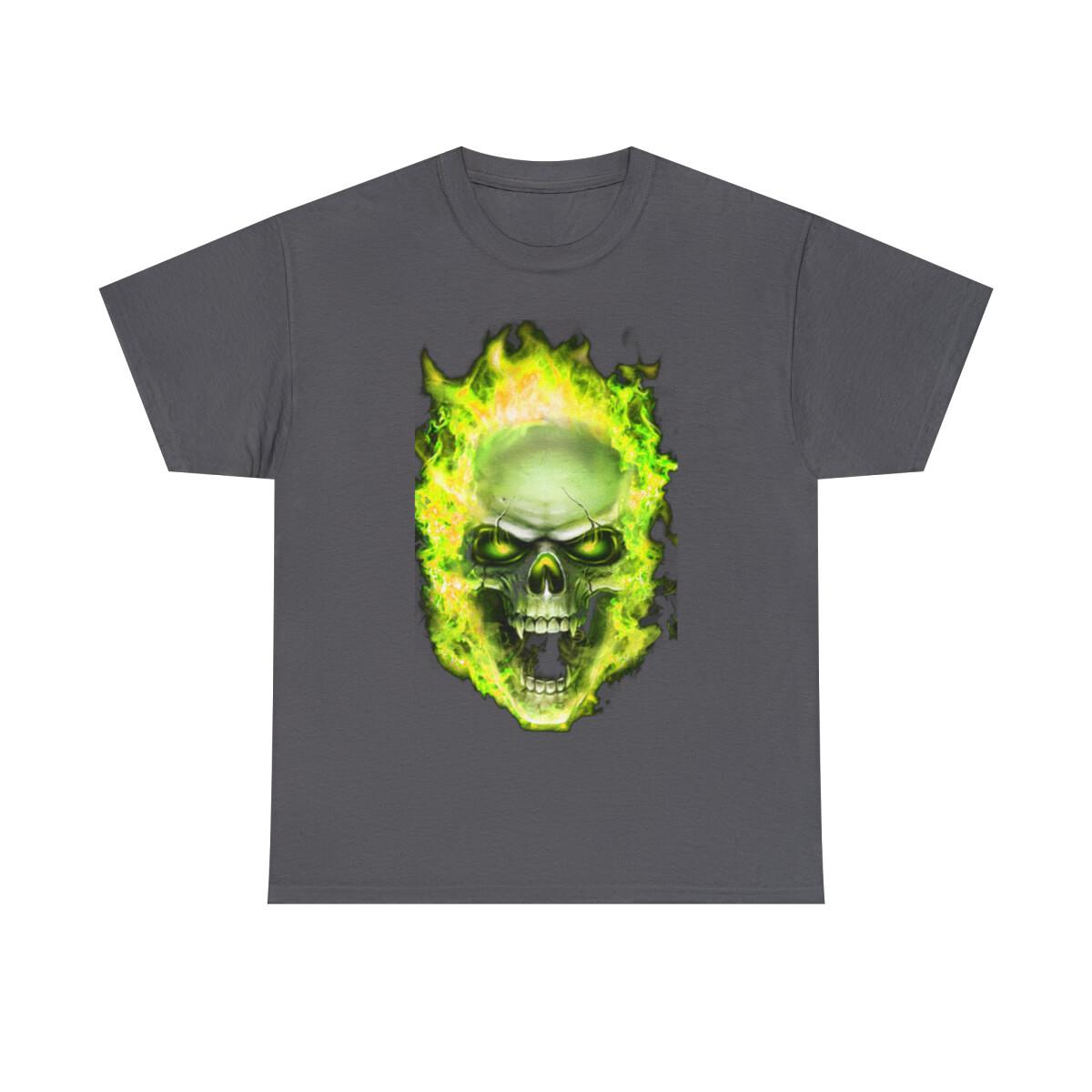Flaming Demon Skull Yellow Short Sleeve Tee S разноцветный