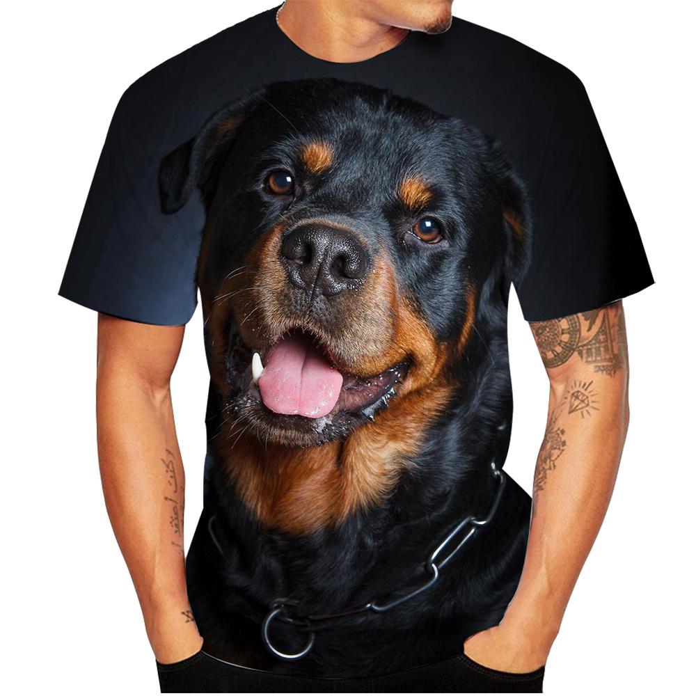 German Shepherd Dog Rottweiler T-Shirts Animal 3D Printed Streetwear Fashion Men's T-shirts