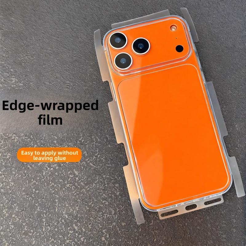 iPhone 17 Pro Max 16 Plus 15 14 13 12 11 İçin 2'si 1 Arada HD Yan Çerçeve+Arka Koruyucu Film iPhone 17 Pro Air Kenarlık Hidrojellü Film İçin