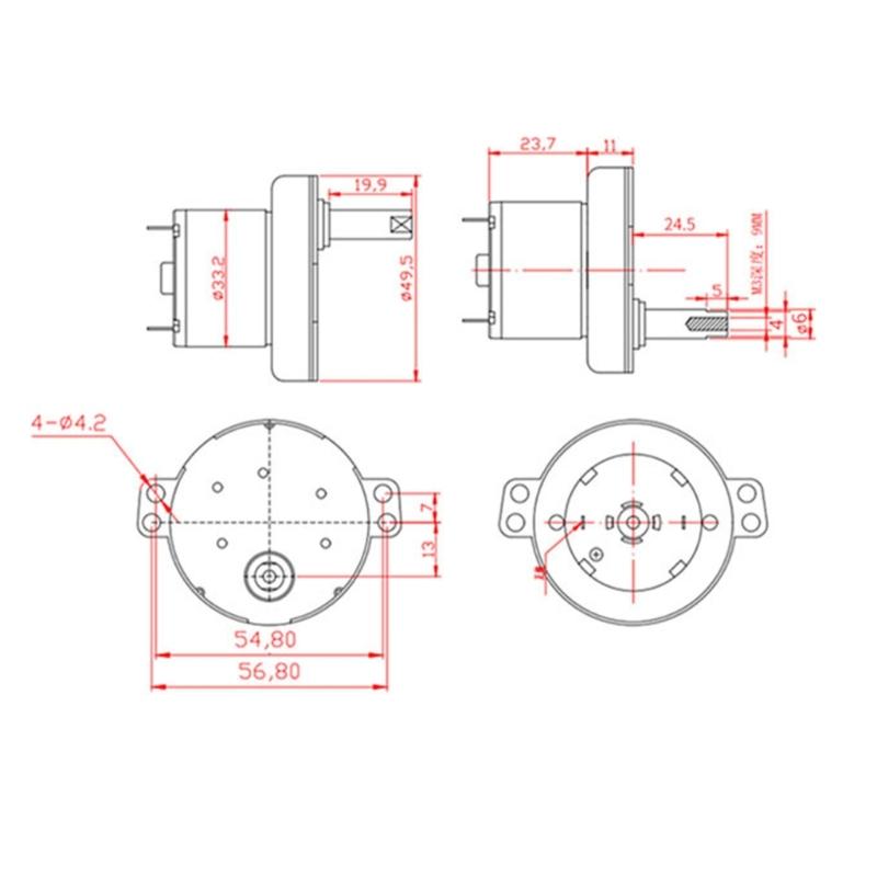 Faltbare Waschmaschine Getriebe Untersetzer Ersatz Getriebemotor 12V Metallgetriebe Untersetzer Elektrische Ventile Antriebsmotor