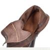 Johnature Genuine Leather Round Toe Thick Soled Mid-calf Boots Retro Lace Up Side Zipper Versatile Women's Boots