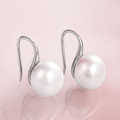 Huitan Simple Stylish Drop Earrings Women Imitation Pearl White Bridal Wedding Engagement Party Earring Elegant Korean Jewelry