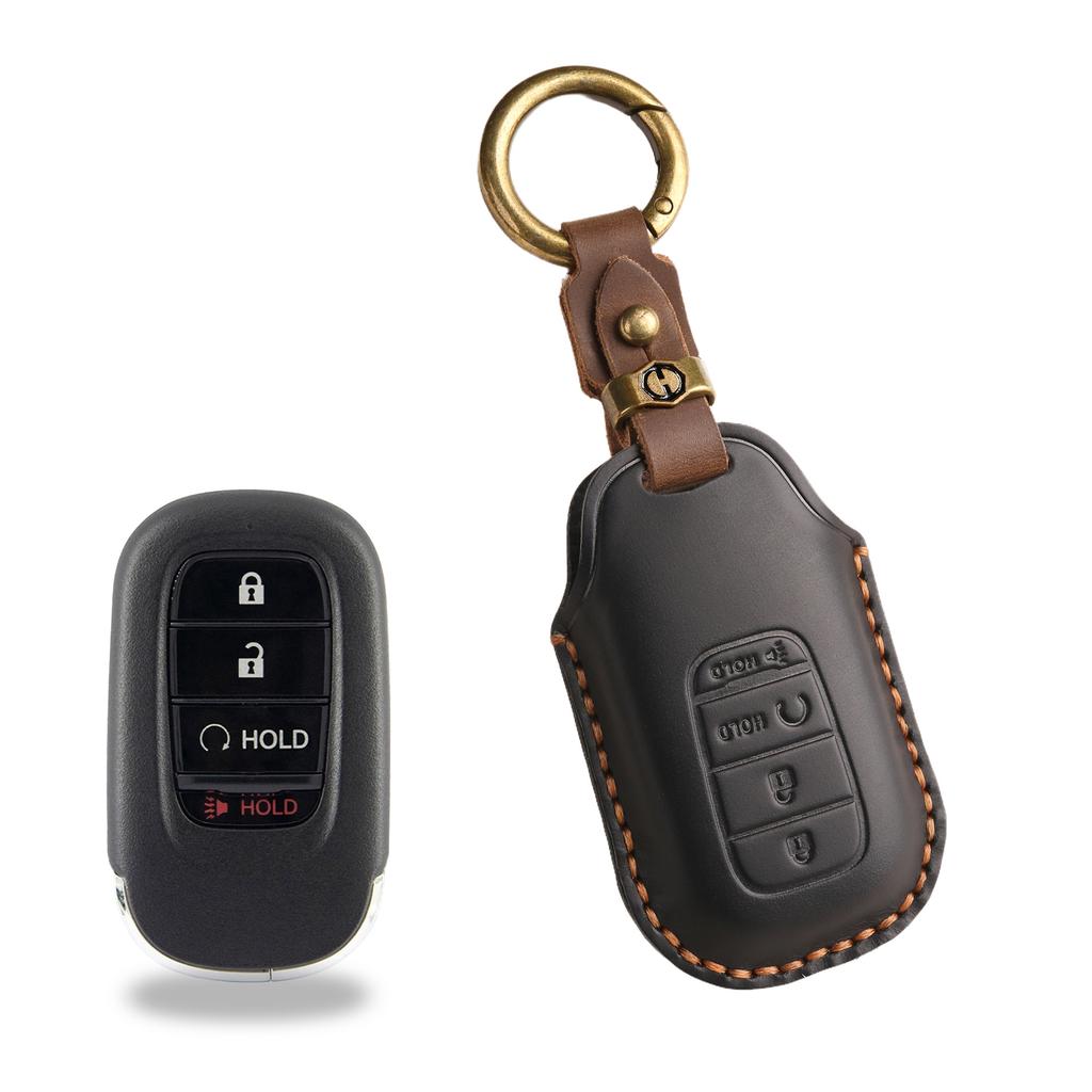 The New Retro Key Cover Is Suitable for The New Honda Accord Civic Handmade Leather Car Keychain.