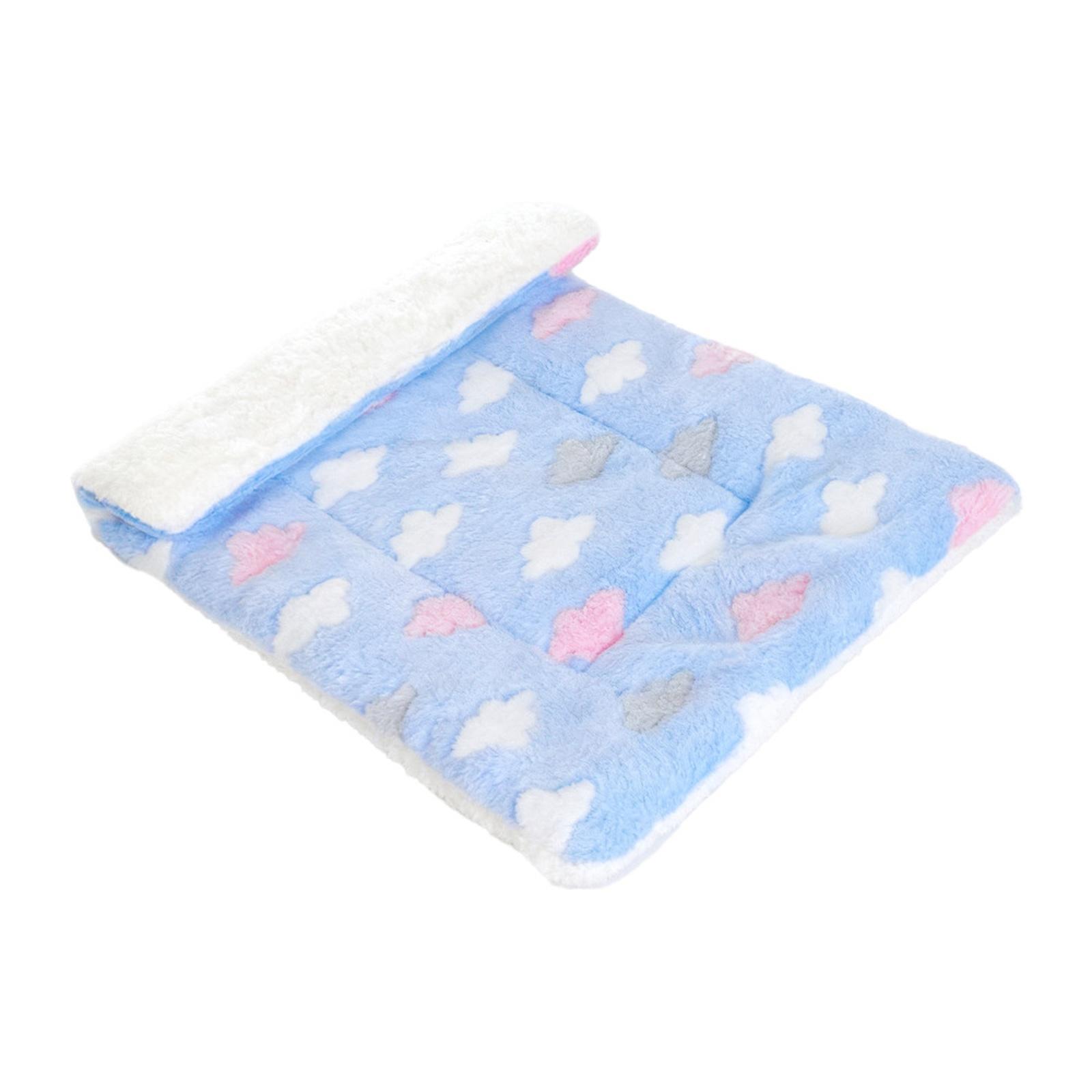 

Pet Flannel Blanket Thick Warm Mat for Cats Dogs Winter Bed Mat one size синий