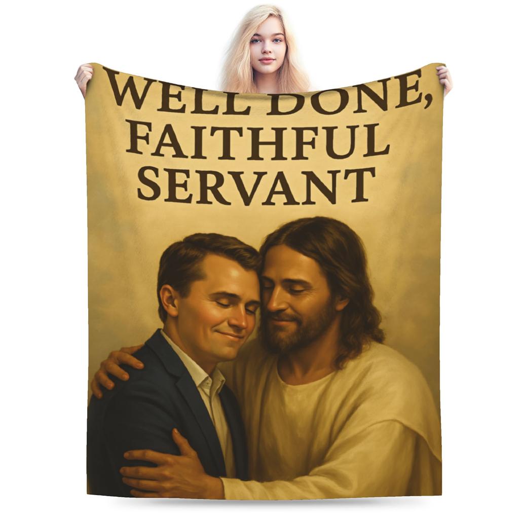 Charlie Kirk Angelic Advocate Blankets Soft Warm Plush Throw Blanket For Child Couch Chair Sofa Bed Flannel Bedspread Bed Cover