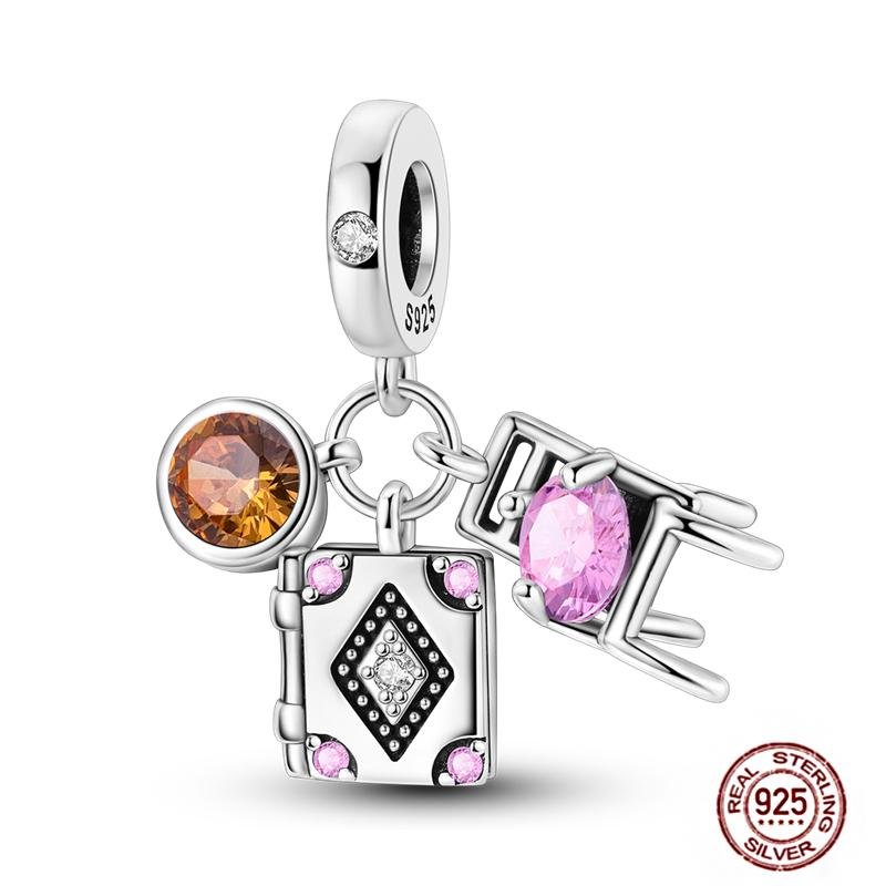 Daily Articles Copper Pink Perfume Charms Camera Dumbbell Smart Watch Beads Fit Original Bracelets Diy Jewelry Gift