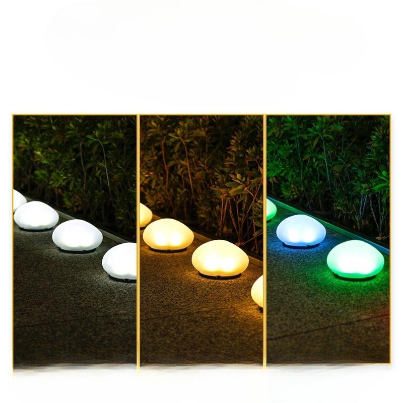 Solar Courtyard Lamps, Realistic Pebble Outdoor Garden Lawn Lamps, Stone-like Walkway Lamps, Landscape Solar Lamps