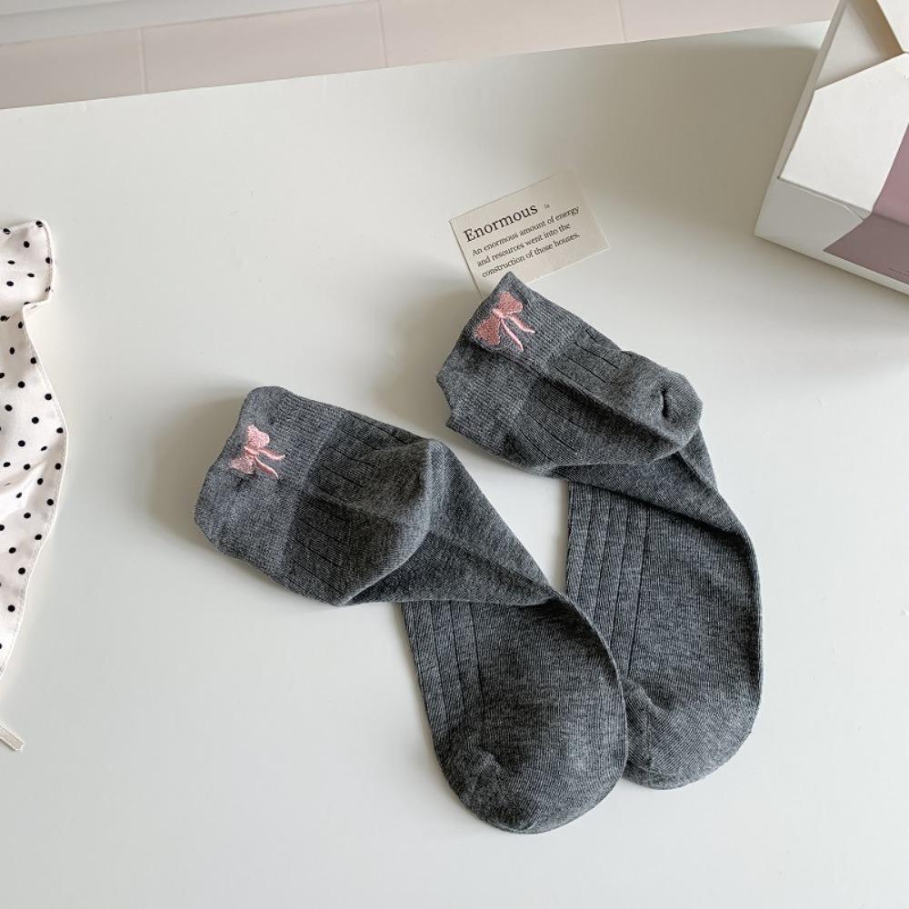 6Pairs Lolita JK Embroidery Bow Socks Sweet Socks Women Soft Ballet Tube Socks  Streetwear