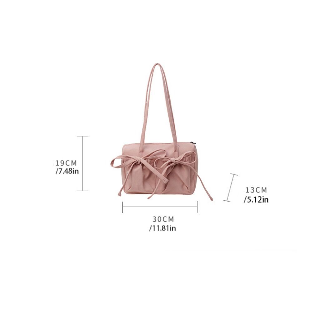 Bowknot Pleated Shoulder Bag Large Capacity Underarm Bag Trendy Armpit Bag  Girls