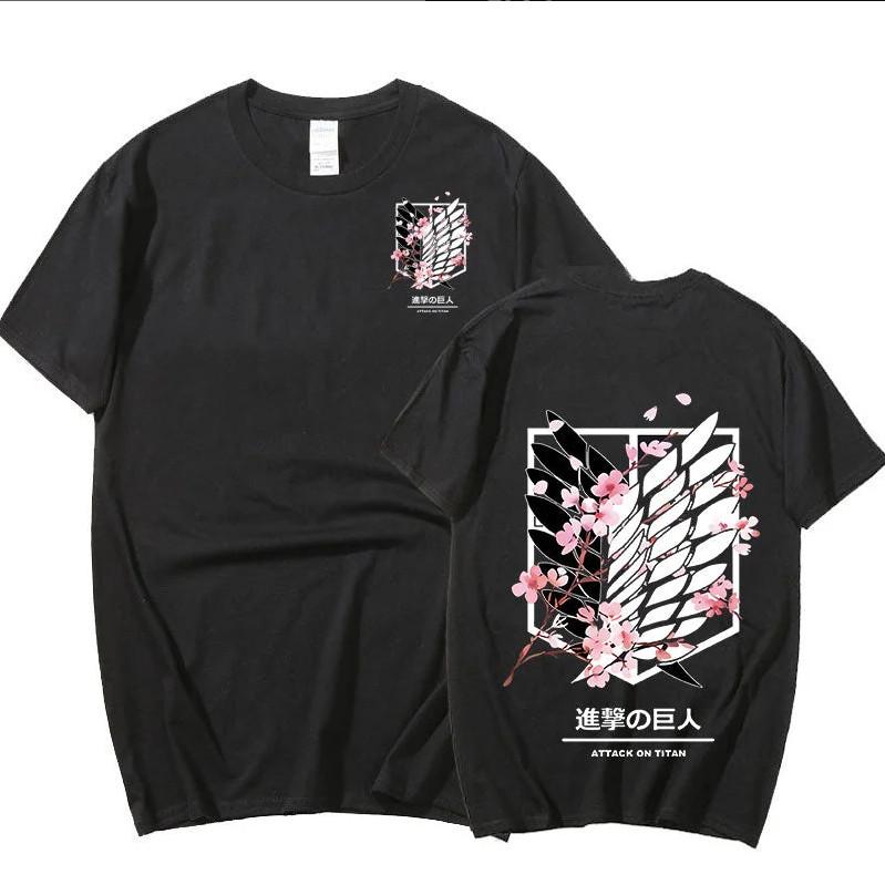 Sakura Anime Graphic Tee - Japanese Cherry Blossom T- Unisex T-Shirt S