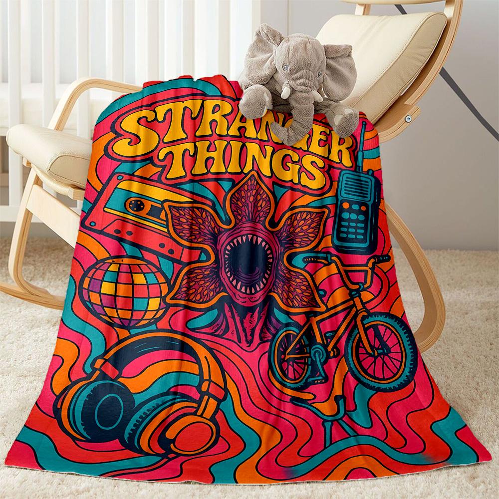 Stranger Things Artwork Suitable Blanket for Offices, Travel, Living Rooms Also a Good Gift for Friends and Family Suitable for All Seasons.