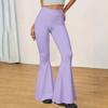 Pantaloni a zampa vita alta da donna, vestibilità slim, elasticizzati, per yoga, casual, a gamba larga, a campana, per l'uso quotidiano