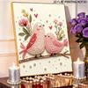 Unique 5D Framed Pearl Painting Kit with Romantic Love Birds and Flowers Sparkling Bead Art Canvas DIY Handmade Craft for Living Room Decor