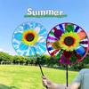 Colorful Double-Layer Sunflower Pinwheel – Festival & Outdoor Decoration Toy