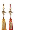 Brass Gourd Pendant with Five Emperor Coins - Boxwood Accessories for Door or Car Hanging Ornament