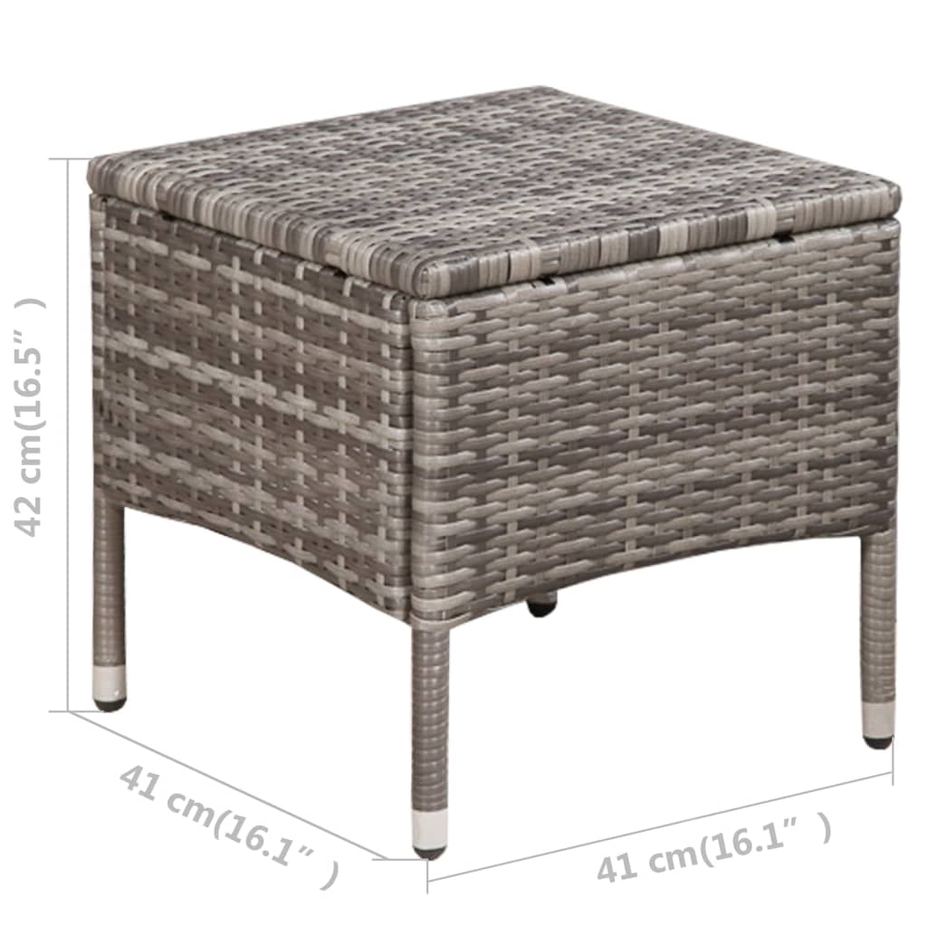 vidaXL 3-tlg. Bistro-Set Poly Rattan Grau