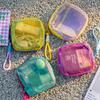 Cosmetic Storage Bag Breathable Mesh Design Compact Organizer with Lanyard Portable Bag for Toiletries Makeup