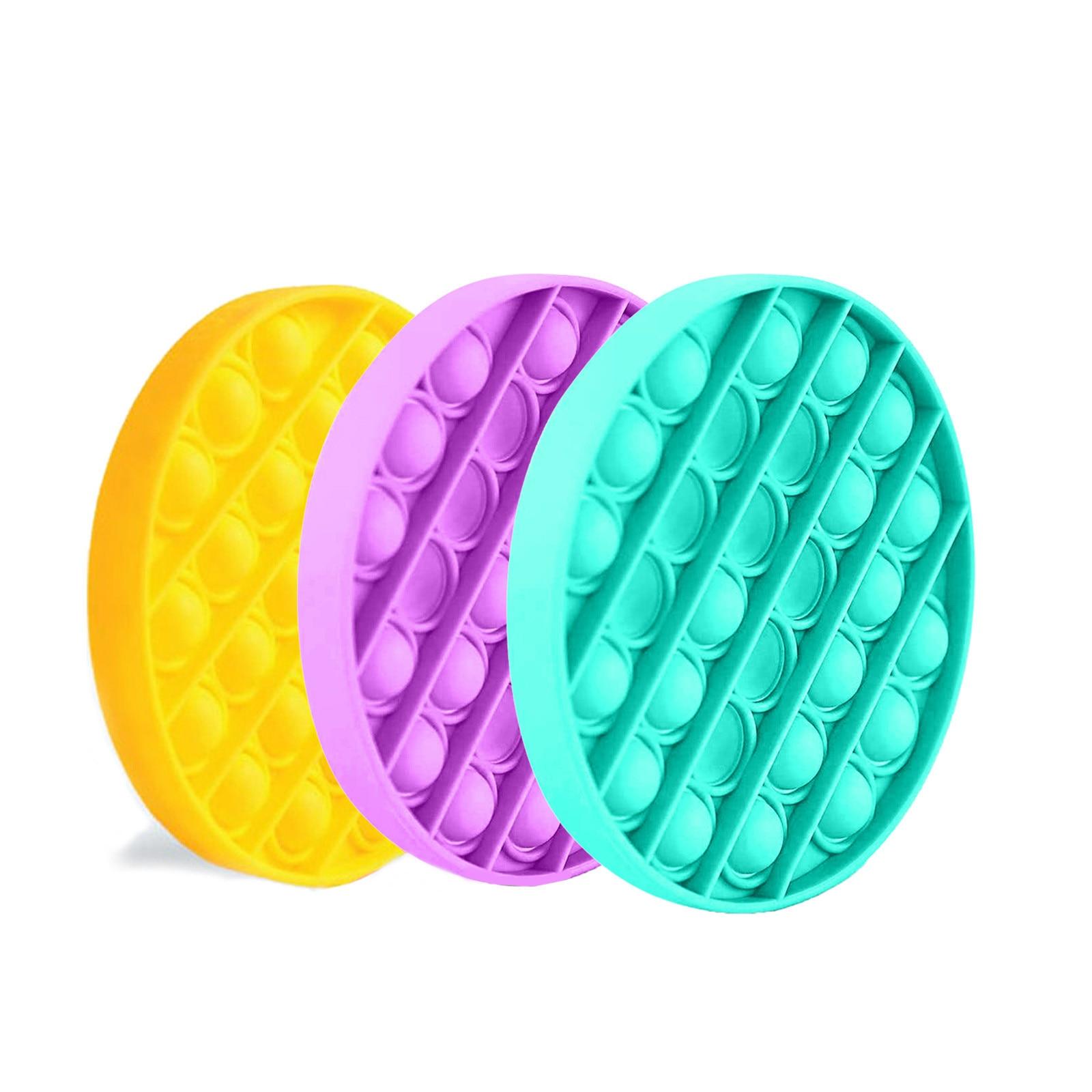 

Силиконовые круглые сенсорные игрушки - антистресс Round жёлтый
