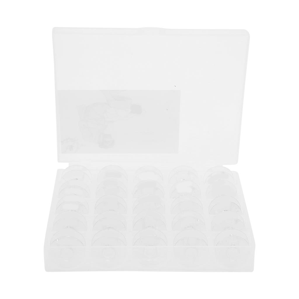 25pcs Plastic Bobbins Sewing Machine Stitching Accessories with A Storage Box for Craft Enthusiasts Tailor
