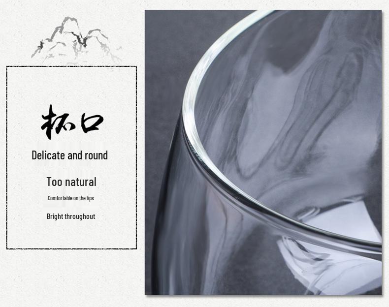 Double-Layer Heat-Resistant Glass Tea Cup with Handle for Kung Fu Tea