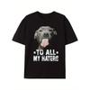 European Sizes Funny Animal Men Graphic Tshirt - Pitbull To All the Haters